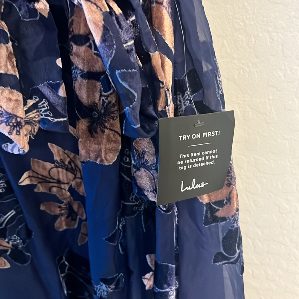 Lulus Floral Burnout Velvet Wrap Dress - Picture 5 of 11